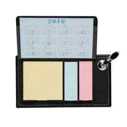 Bloco de Anotações em Couro Sintético e Porta Caneta