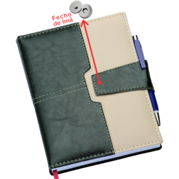 Agenda Executiva VERDE c/ Fecho de Imã + Suporte p/ Caneta