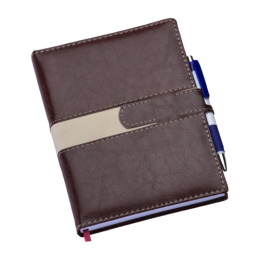 Agenda Executiva Marrom c/ Fecho e Suporte p/ Caneta