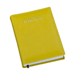Agenda Compacta Permanente Metalizada Lisa Amarela