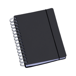 Agenda Wire-o Compacta Capa Plástica com Elástico Preta