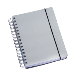 Agenda Wire-o Compacta Capa Plástica com Elástico Prata
