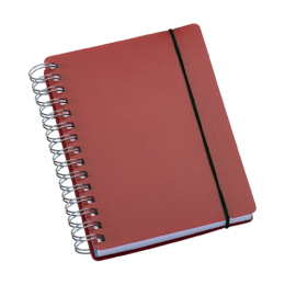 Agenda Wire-o Compacta Capa Plástica com Elástico Vermelha