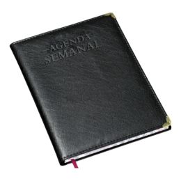 Agenda Semanal Super Capa Lisa Preta