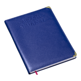 Agenda Semanal Super Capa Lisa Azul