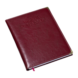 Agenda Semanal Super Capa Lisa Vermelha