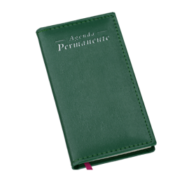 Agenda Permanente de Bolso Capa Metalizada Lisa Verde