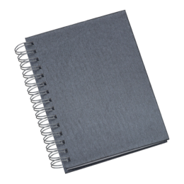 Agenda Wire-o Metalizada Lisa Grafite Com Bolsa Interna