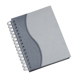 Agenda Wire-o Metalizada Com Recorte S Grafite Com Bolsa Interna