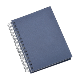 Agenda Wire-o Metalizada Lisa Azul Com Bolsa Interna