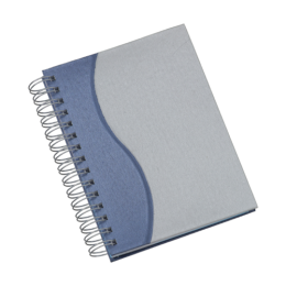 Agenda Wire-o Metalizada Com Recorte S Azul Com Bolsa Interna