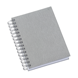 Agenda Wire-o Metalizada Lisa Prata Com Bolsa Interna