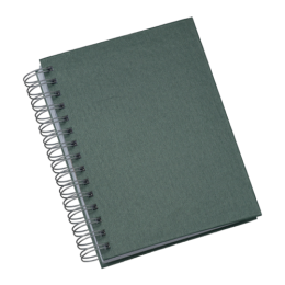 Agenda Wire-o Metalizada Lisa Verde Com Bolsa Interna