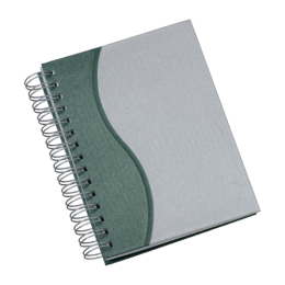Agenda Wire-o Metalizada com Recorte S Verde com Bolsa Interna