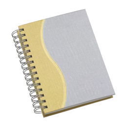 Agenda Wire-o Metalizada com Recorte S Dourada com Bolsa Interna