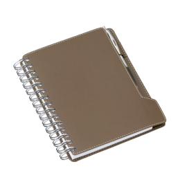 Agenda Wire-o de Mesa Marrom c/ Bolsa Interna