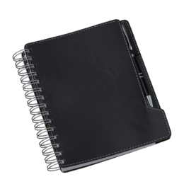 Agenda Wire-o de Mesa Preta c/ Bolsa Interna