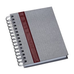 Agenda Wire-o Metalizada Prata com Faixa Vermelha com Bolsa Interna