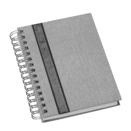 Agenda Wire-o Metalizada Prata Com Faixa Grafite com Bolsa Interna