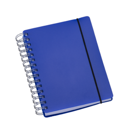 Agenda Wire-o Capa Plástica c/ Elástico Azul Royal c/ Bolsa Interna