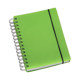 Agenda Wire-o Capa Plástica c/ Elástico Verde c/ Bolsa Interna