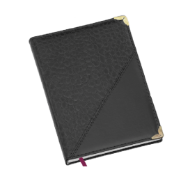 Agenda Diária Capa Croco Diagonal Preta