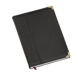 Agenda Diária Capa Croco Reta Preta