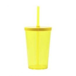 Copo 550 ml com Tampa e Canudo FAN21