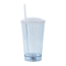 Copo 550 ml Led com Tampa e Canudo FAN24