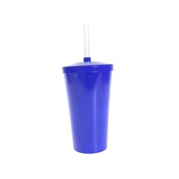 Copo Twister c/ Tampa e Canudo Azul Bic Fechado 550ml LT-024