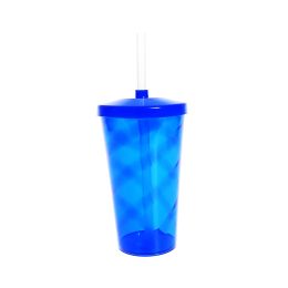 Copo Twister c/ Tampa e Canudo Azul Bic 550ml LT-025