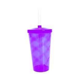 Copo Twister c/ Tampa e Canudo Roxo 550ml LT-036