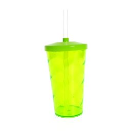 Copo Twister c/ Tampa e Canudo Verde Neon 550ml LT-023