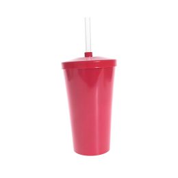 Copo Twister c/ Tampa e Canudo Vermelho Fechado 550ml LT-413