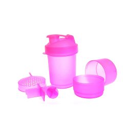 Coqueteleira Completa Rosa Transparente 400ml LT-227