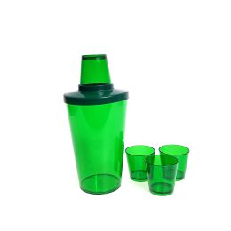 Kit Caipirinha 750ml com Três Copo Shot Verde Escuro LT-489