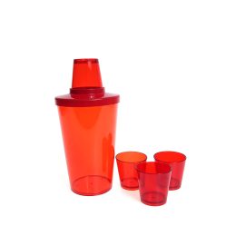 Kit Caipirinha 750ml com Três Copo Shot Vermelho LT-486