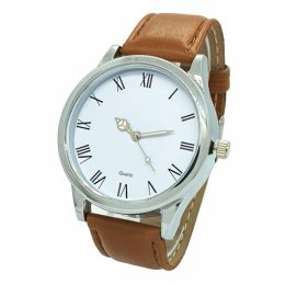 Relógio de Pulso Personalizado para Brinde Linha Cromo Couro EST-CCF1010PCC