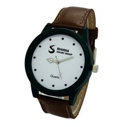 Relógio de Pulso Personalizado para Brinde Linha Black Couro EST-CP1010FBCM