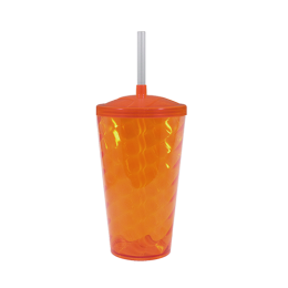 Copo Twister Cristal com Tampa e Canudo 600ml BB129