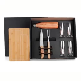 Conjunto para Churrasco c/ Copos e Garrafa 8 Peças SMKT-9030A