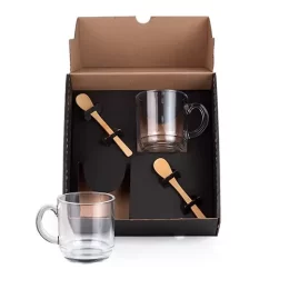 Kit Canecas com Colheres 4 Pçs SMKT-9039F