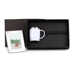 Kit Caneca em Aço Inox e Porta-Retrato em Alumínio 2 Pçs SMKT-9046A