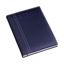 Agenda Diária Capa Lisa Azul com Costura LG107L