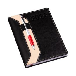 Agenda Clássica c/ Suporte de Caneta PRETA LG205L