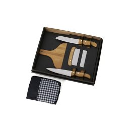 Kit Cozinha Em Bambu / Inox com Espátula Multiuso 4 Pçs SMKT-90182