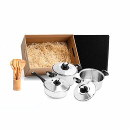 Kit para Cozinha em Aço Inox / Bambu SMKT-20021