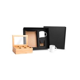 Kit para Chá em Bambu e Caneca 3 Pçs SMKT-90118