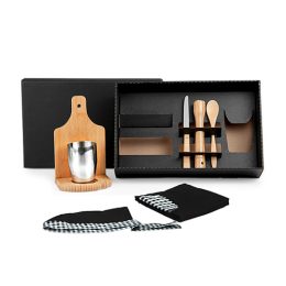 Kit Caipirinha Em Bambu Com Avental E Copo 8 Pçs SMKE-01443