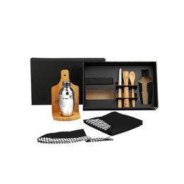 Kit Caipirinha Em Bambu Com Avental E Bandana 8 Pçs SMKE-01423